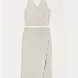 Abercrombie Wrapped Knit MIDI Skirt Set